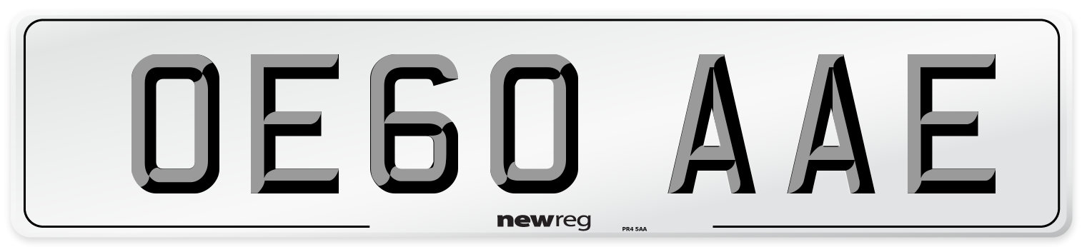 OE60 AAE Number Plate from New Reg